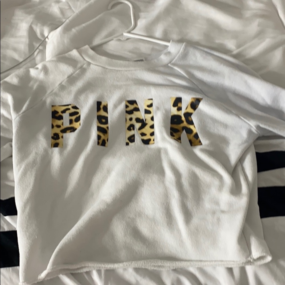 Pink vs crop top sweater